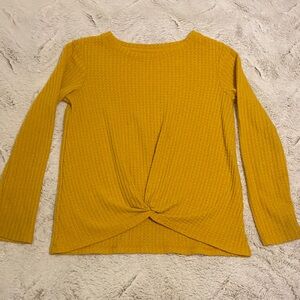 Mustard Yellow girls Knotted Top